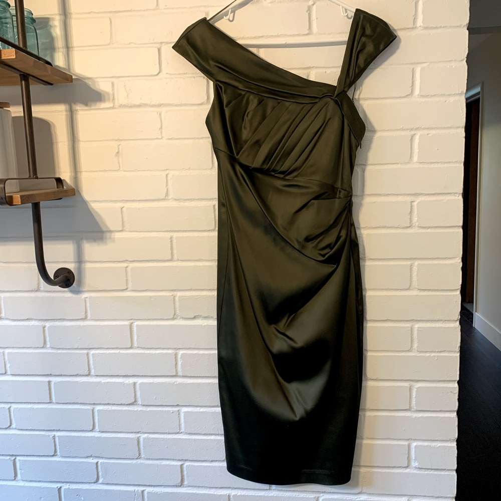 Olive green midi dress